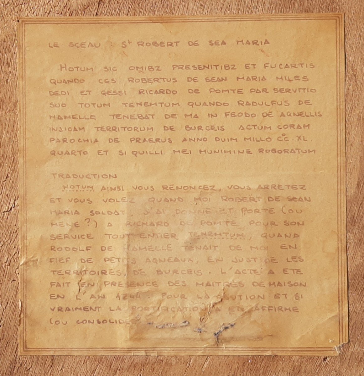 Rare Sceau  Avec Son Parchemin Sur Vélin Du XIII° Siècle-photo-4