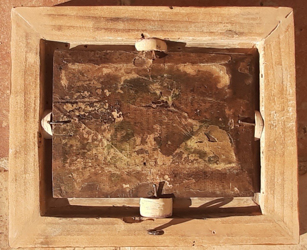 Petit Tableau Sur Bois Paysage école Flamande Du XVII° Siècle-photo-3