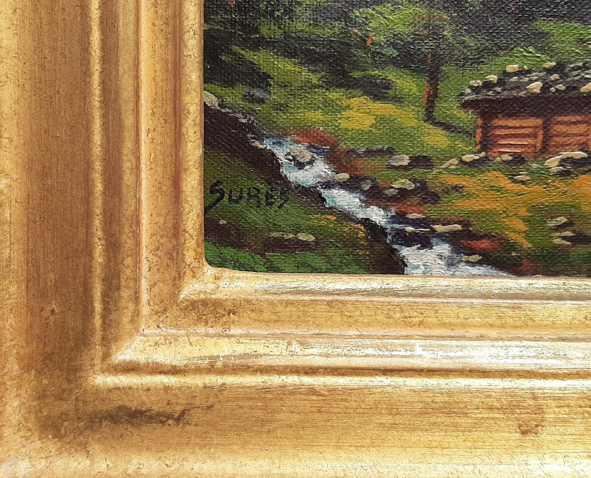 Mountain Landscape Painting 20th Century - Signed Sures-photo-2