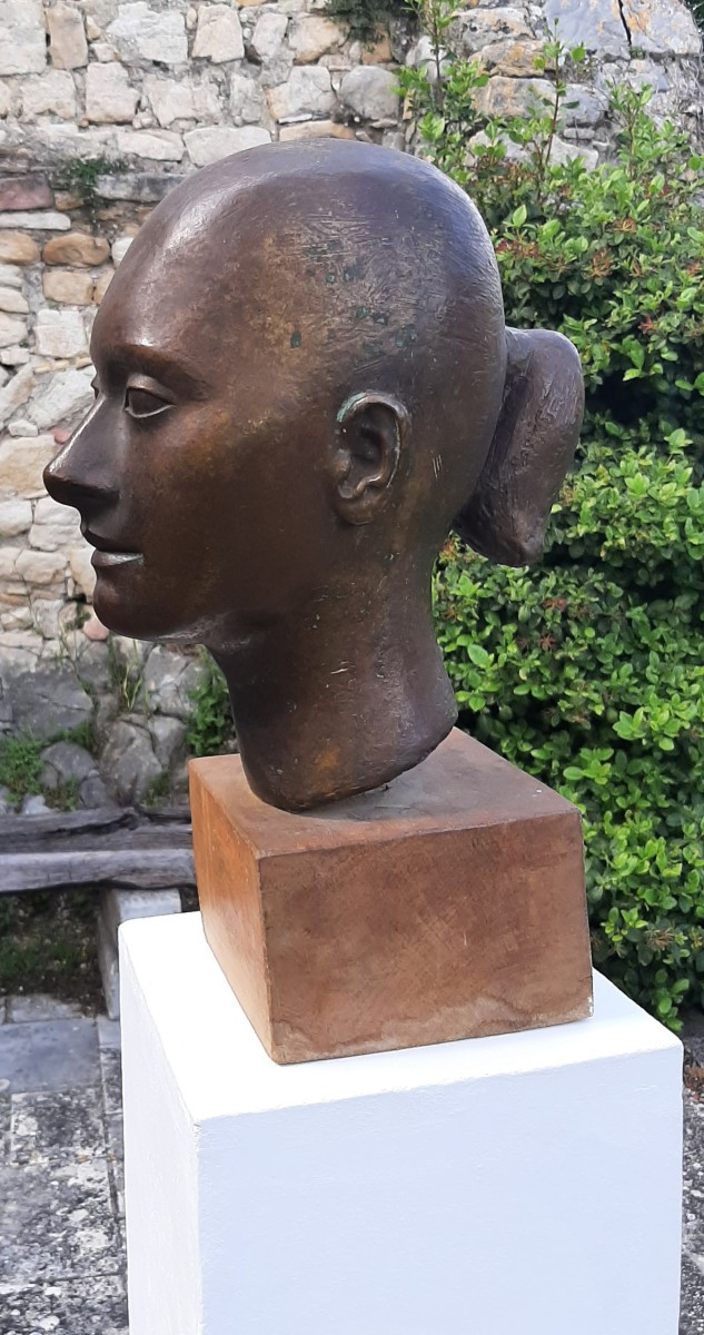 Bronze - Head Of A Woman By Albert Navarra (1927-2019) - Valsuani Foundry