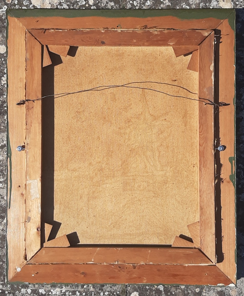 Tableau Paysage Flamand XXème siècle Signé H.Bakker-photo-4