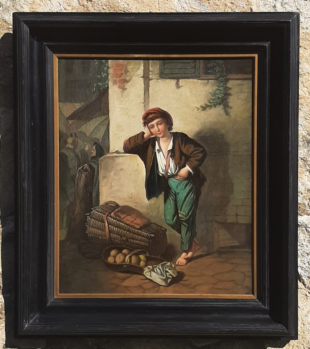 Painting XIXth Century - Young Fruit Seller - School Of John George Brown
