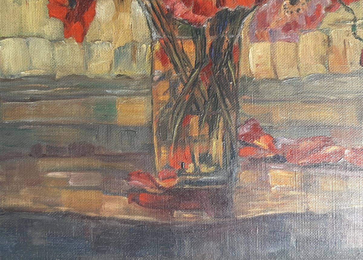 Art Deco Flower Bouquet Painting-photo-3