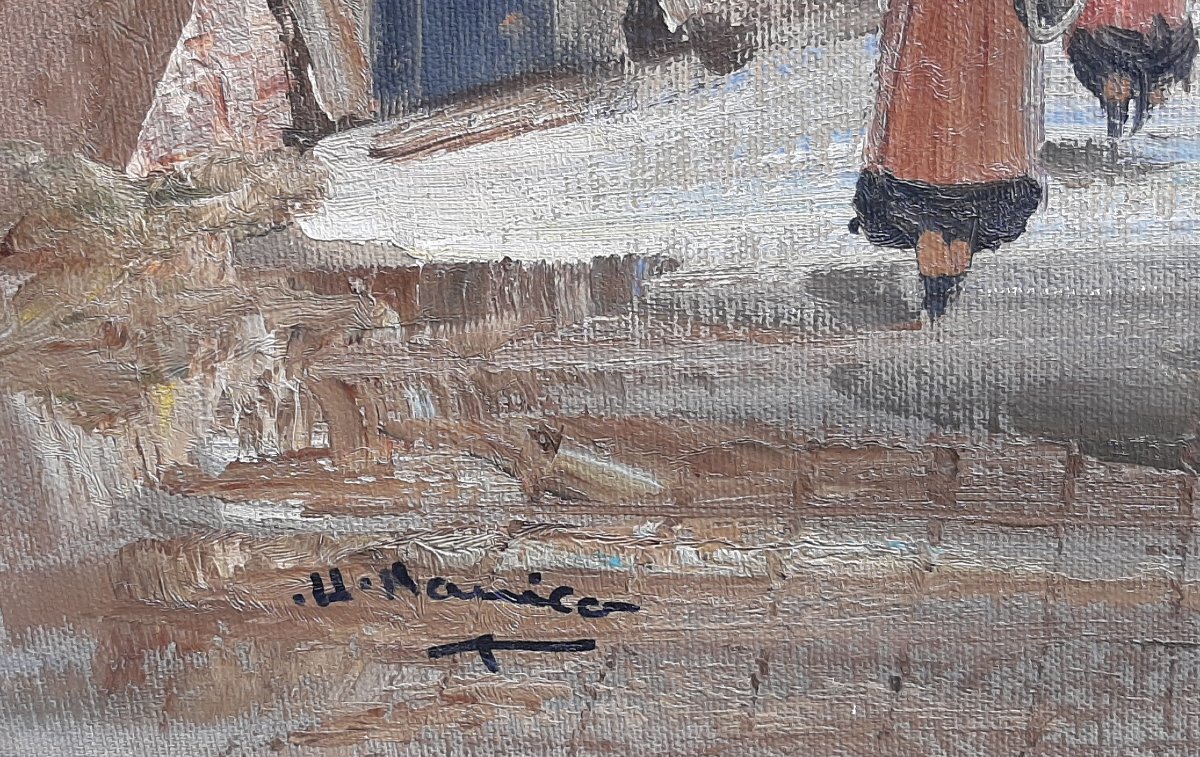Landscape Painting - Via Del' Arco In Venice - Oil On Canvas Signed U.manico-photo-3