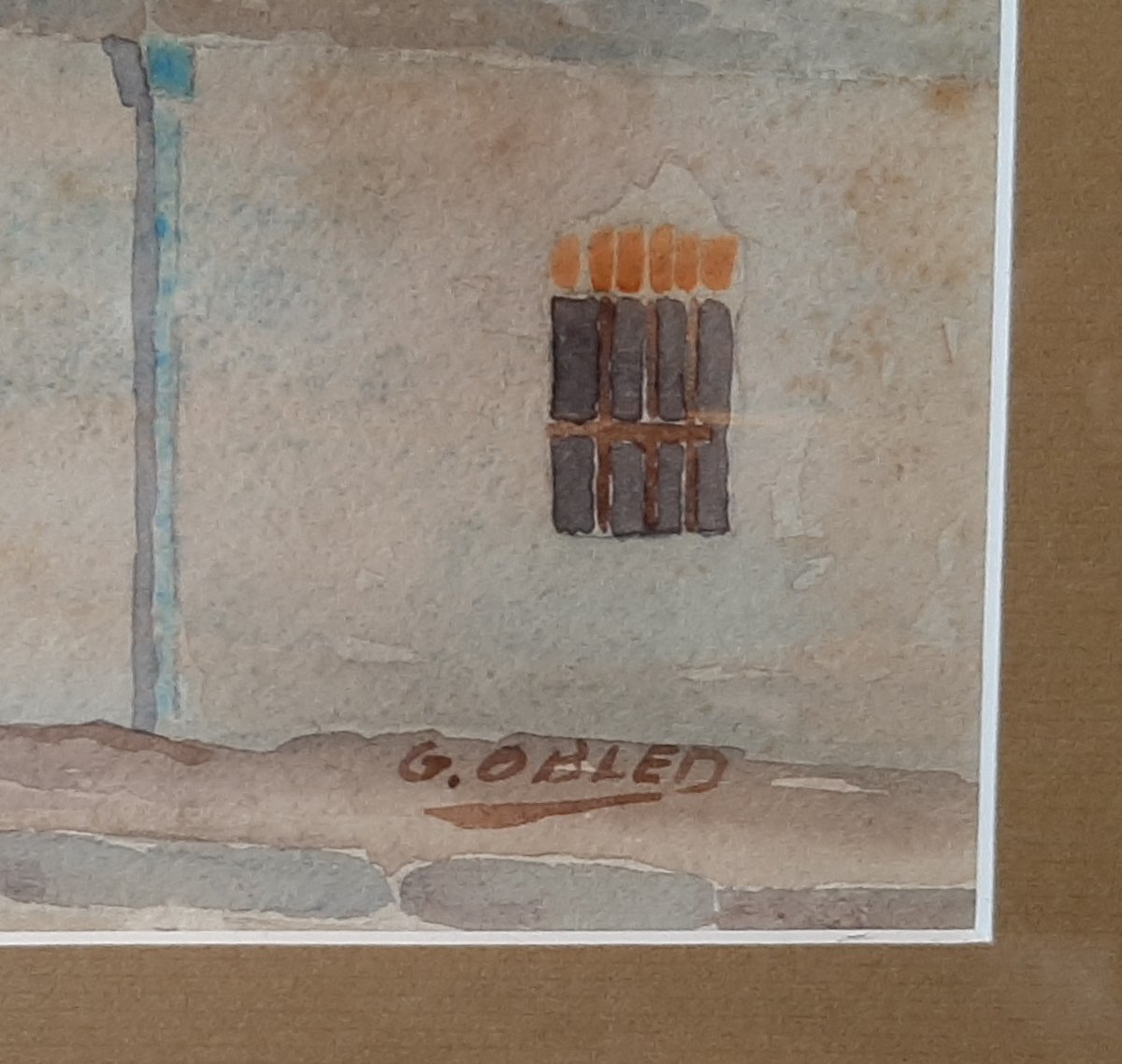 Tableau aquarelle vue d'Uzès - Le Duché - Signée et datée-photo-3