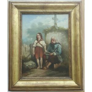 Painting - The Beggars - Signed 'kahn' - 19th Century