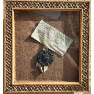 Rare Seal With Its Parchment On Vellum From The 13th Century