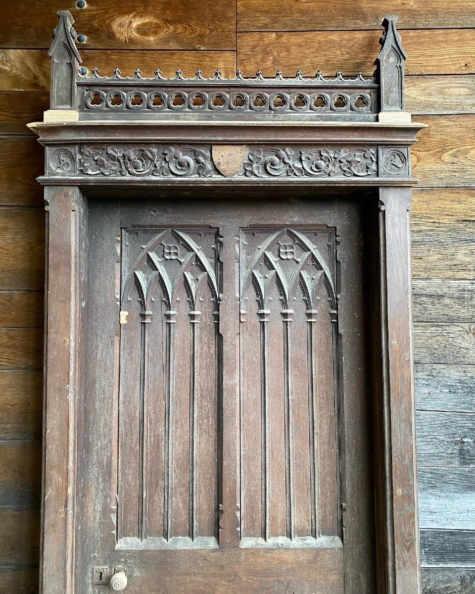 Porte Style Gothique En Chêne -photo-2