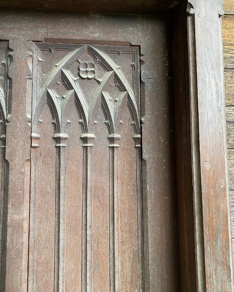 Porte Style Gothique En Chêne -photo-4