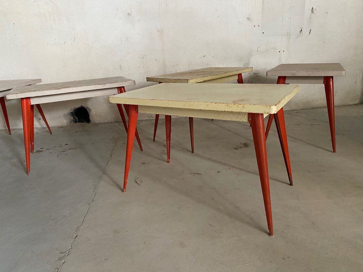 Lot De 5 Tables Tolix 1960-photo-2
