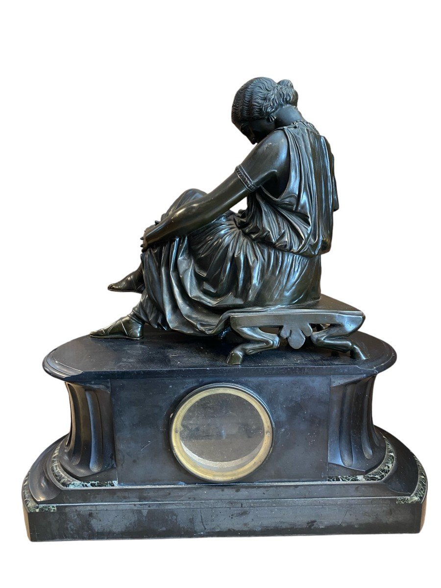 Importante Pendule De Cheminée  "james Pradier"-photo-2