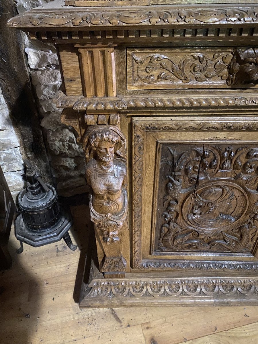 IMPORTANT MEUBLE EN CHÊNE DE STYLE RENAISSANCE -photo-3