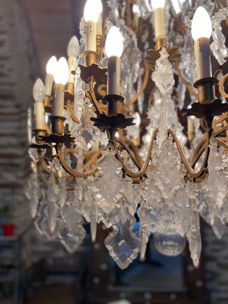 Grand  lustre &agrave; pampilles de style Louis XV-photo-2