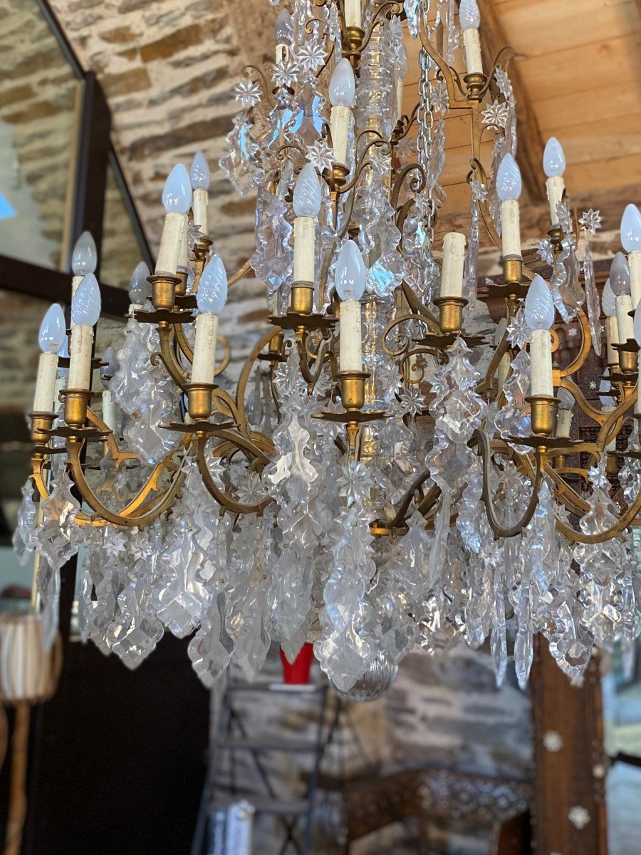 Grand  lustre &agrave; pampilles de style Louis XV-photo-1