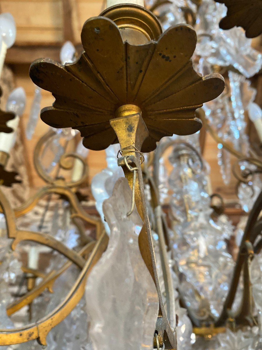 Grand  lustre &agrave; pampilles de style Louis XV-photo-2