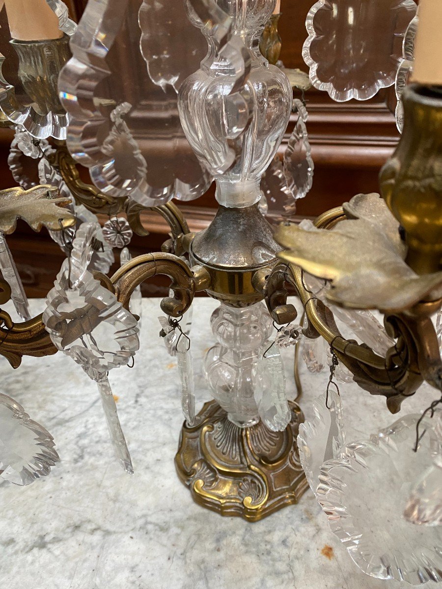 Paire de grandes girandoles de style Louis XV-photo-4