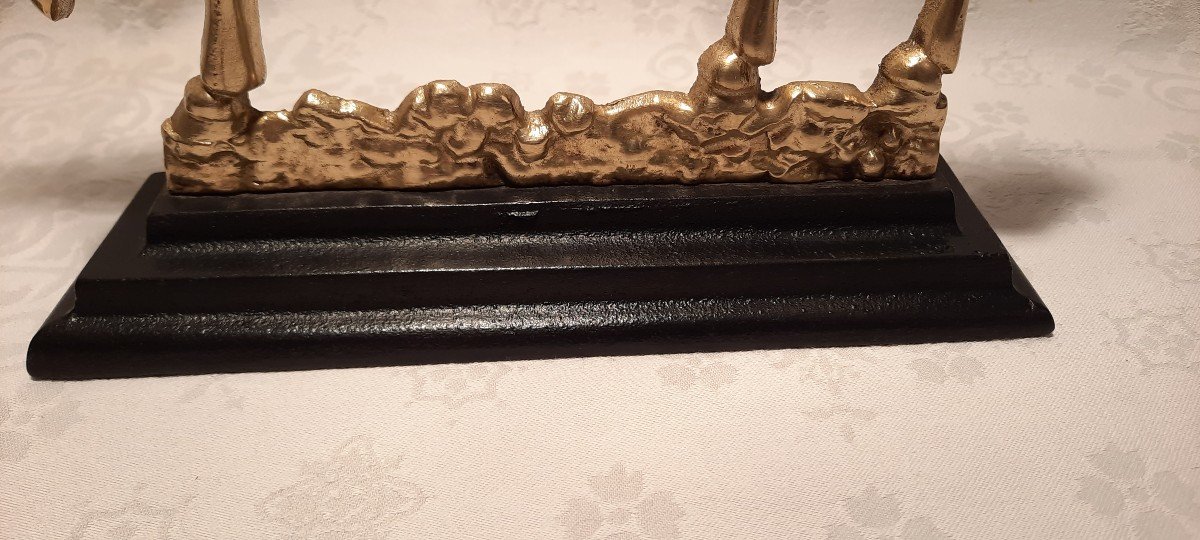 Chevaux En Bronze Doré -photo-2