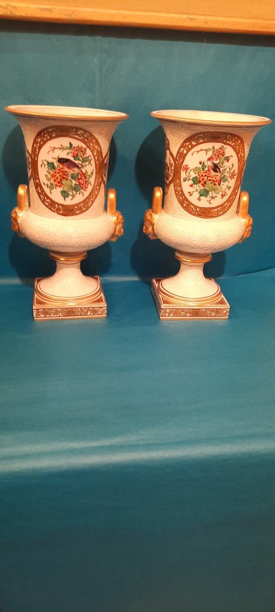 Pair Of Medici Porcelain Vases From Samson 19th Century