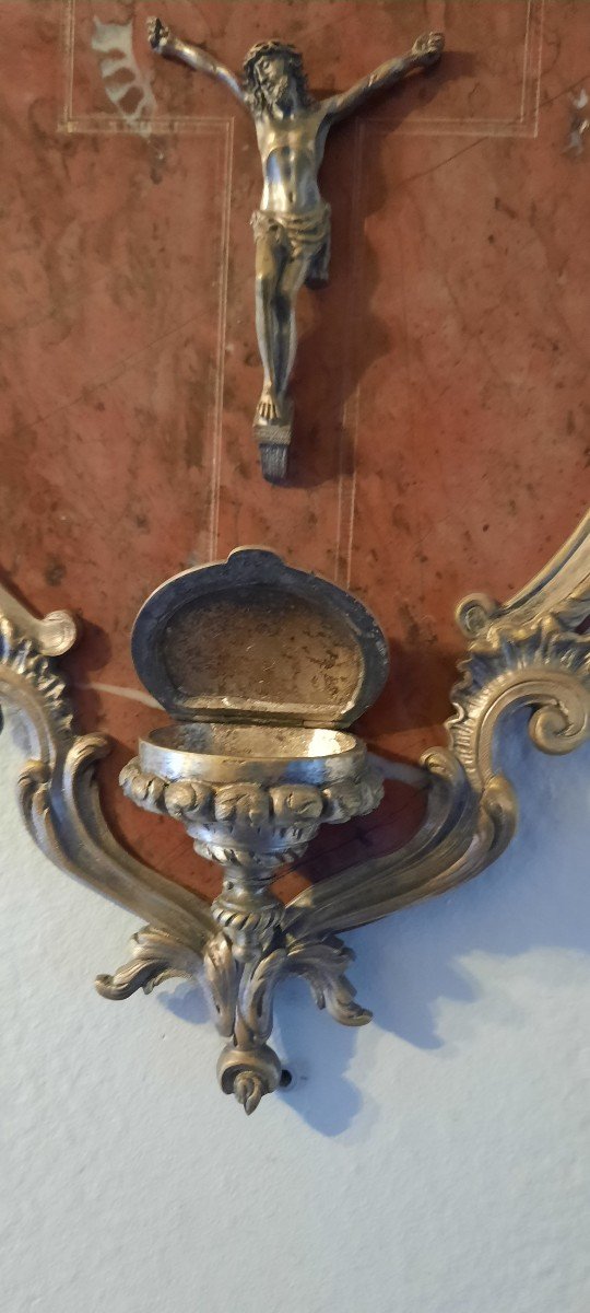 Stoup In Silver Bronze And Marble 19th Century-photo-4