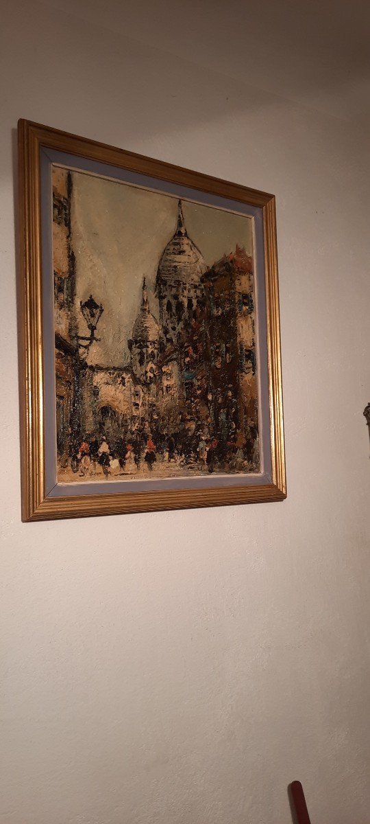 Oil On Canvas Montmartre Sacré-coeur-photo-3