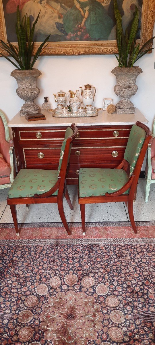 Paire De Chaises De Salon Acajou Style Empire-photo-4