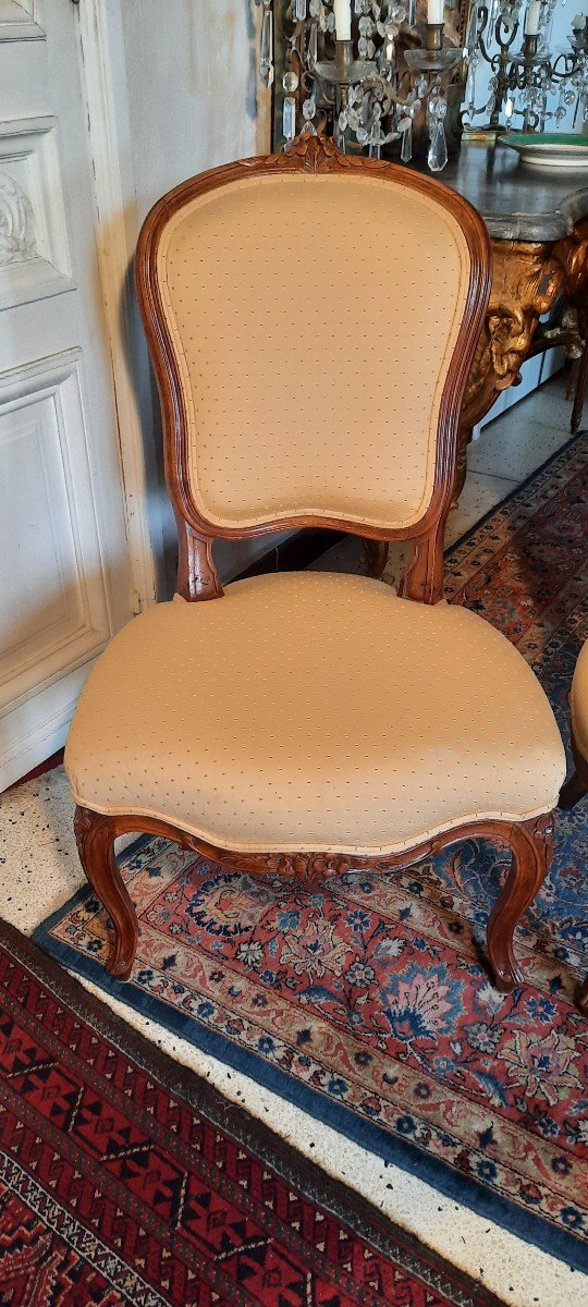 Pair Of Louis XV Low Chairs-photo-2
