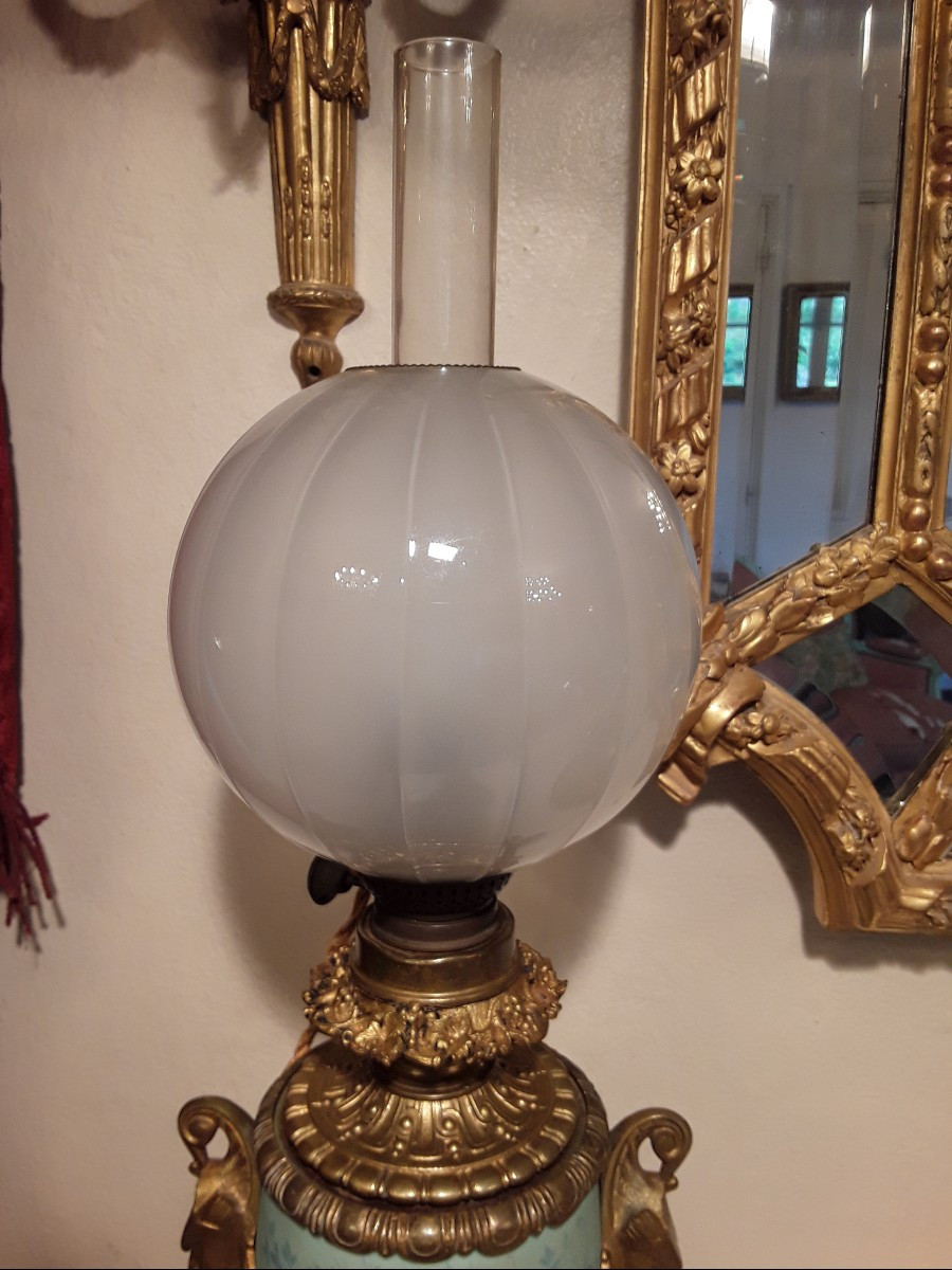 Lampe Porcelaine De Paris époque XIXème Siècle-photo-3