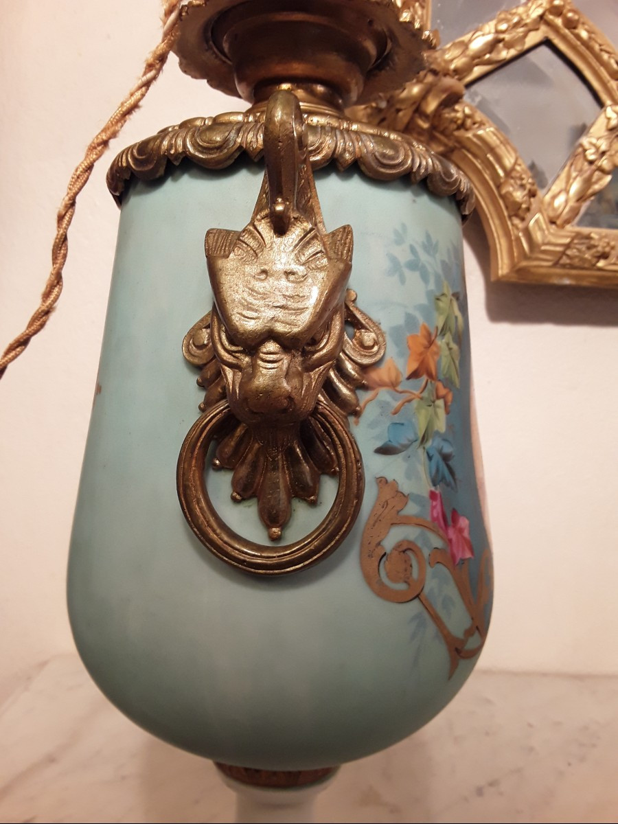 Lampe Porcelaine De Paris époque XIXème Siècle-photo-4