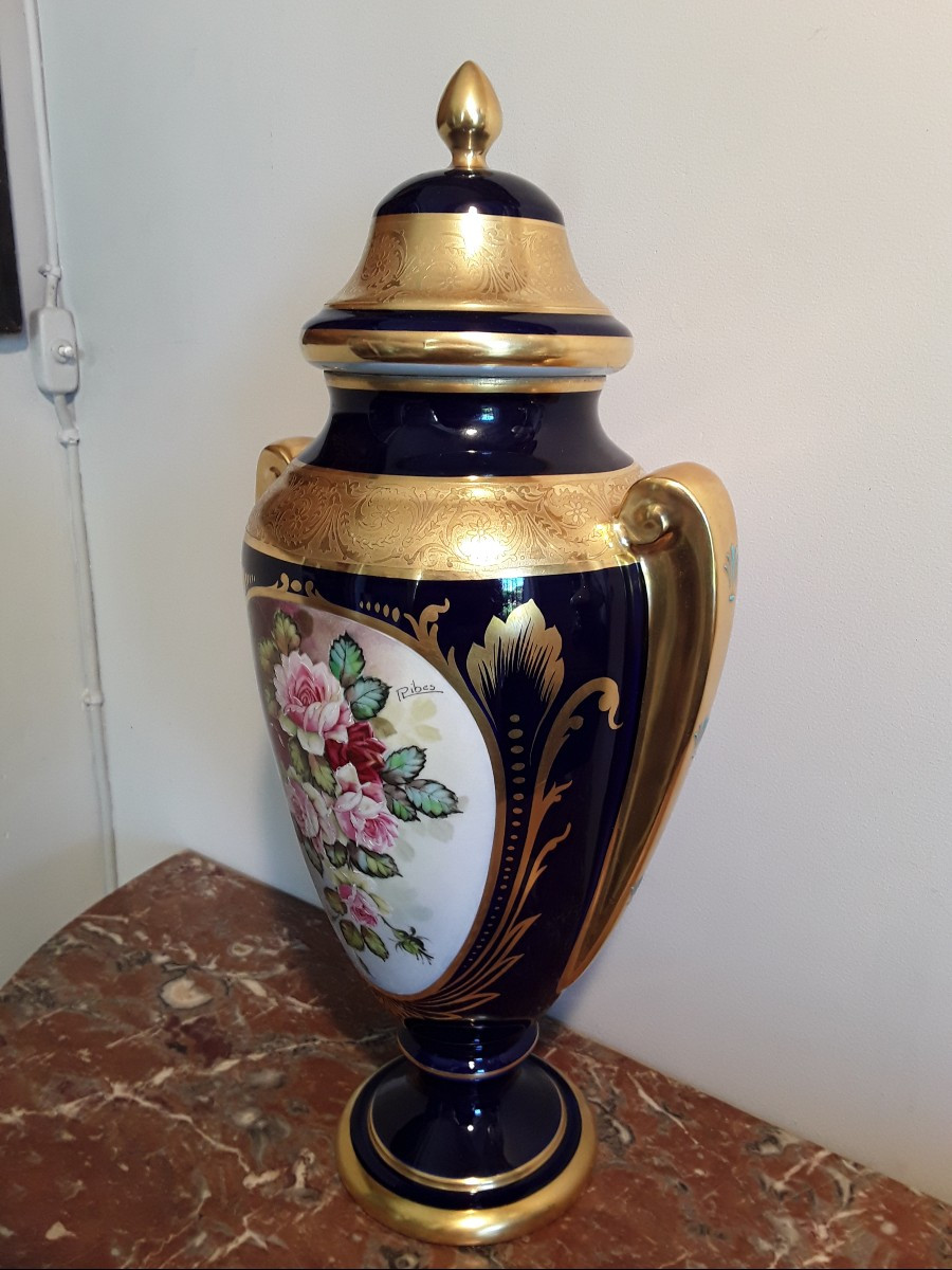 Limoges Porcelain Covered Vase By André Prévot-photo-3