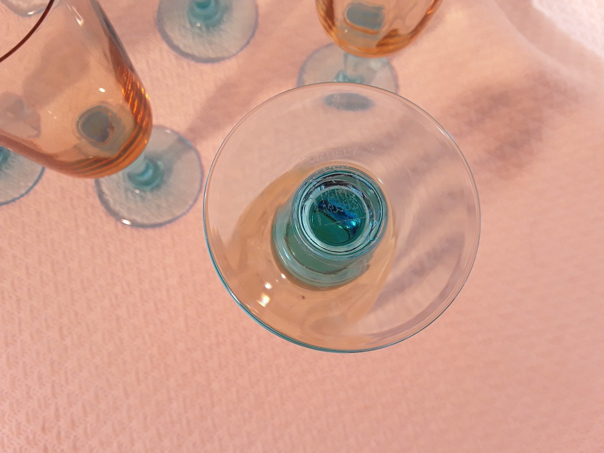 Portieux Crystal 6 Champagne Flutes George Sand Model-photo-2