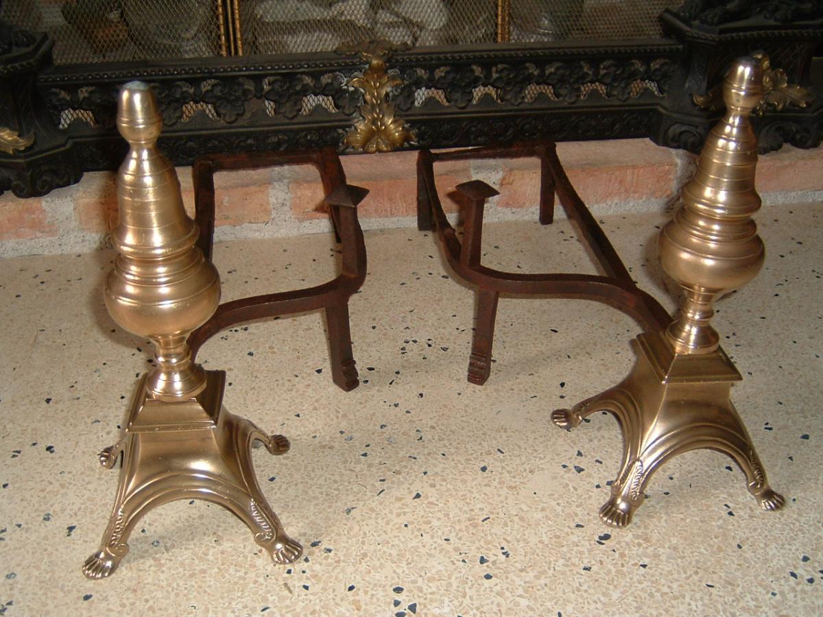 Pair Of Andirons Louis XIV Period