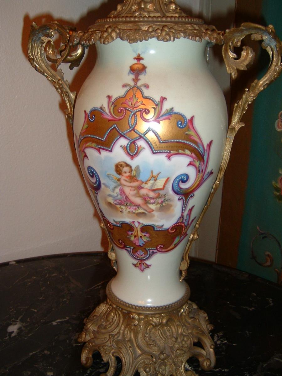 Lampe En Porcelaine De Paris époque XIXème Siècle-photo-2