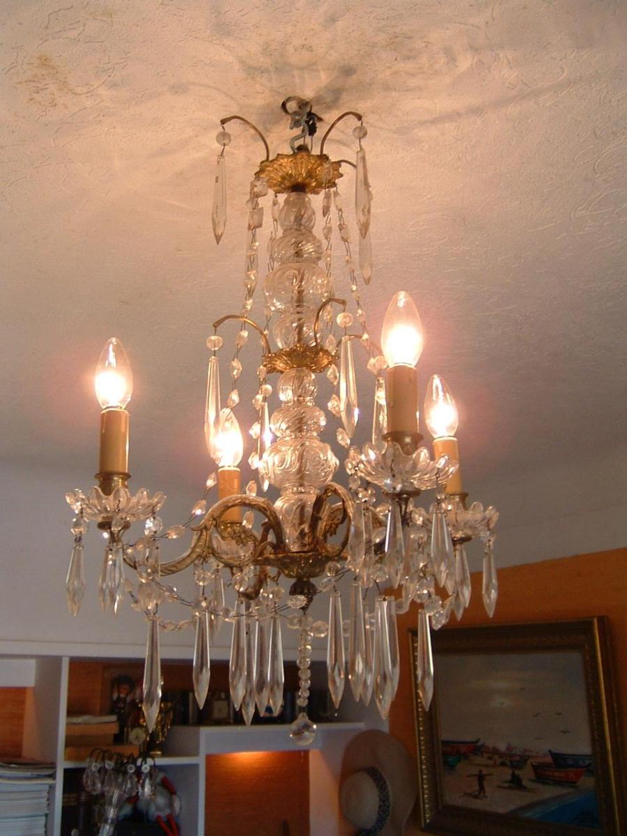 Chandelier Crystal And Gilt Bronze-photo-2