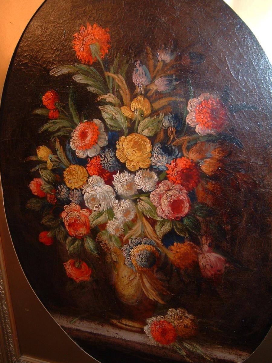 Still Life With Flowers Epoque Eighteenth Century-photo-3