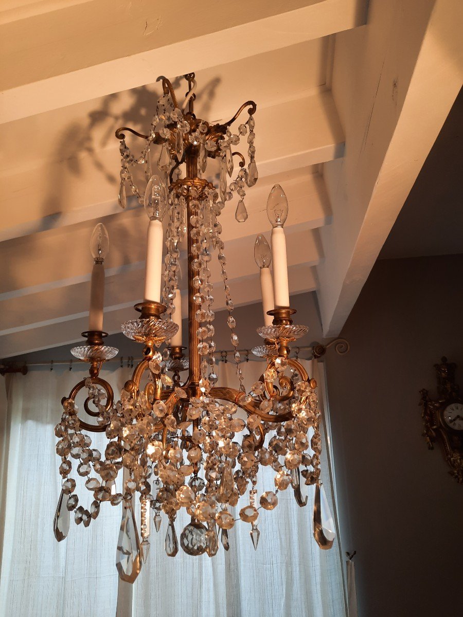 Portieux Crystal Chandelier XIXth Century-photo-2