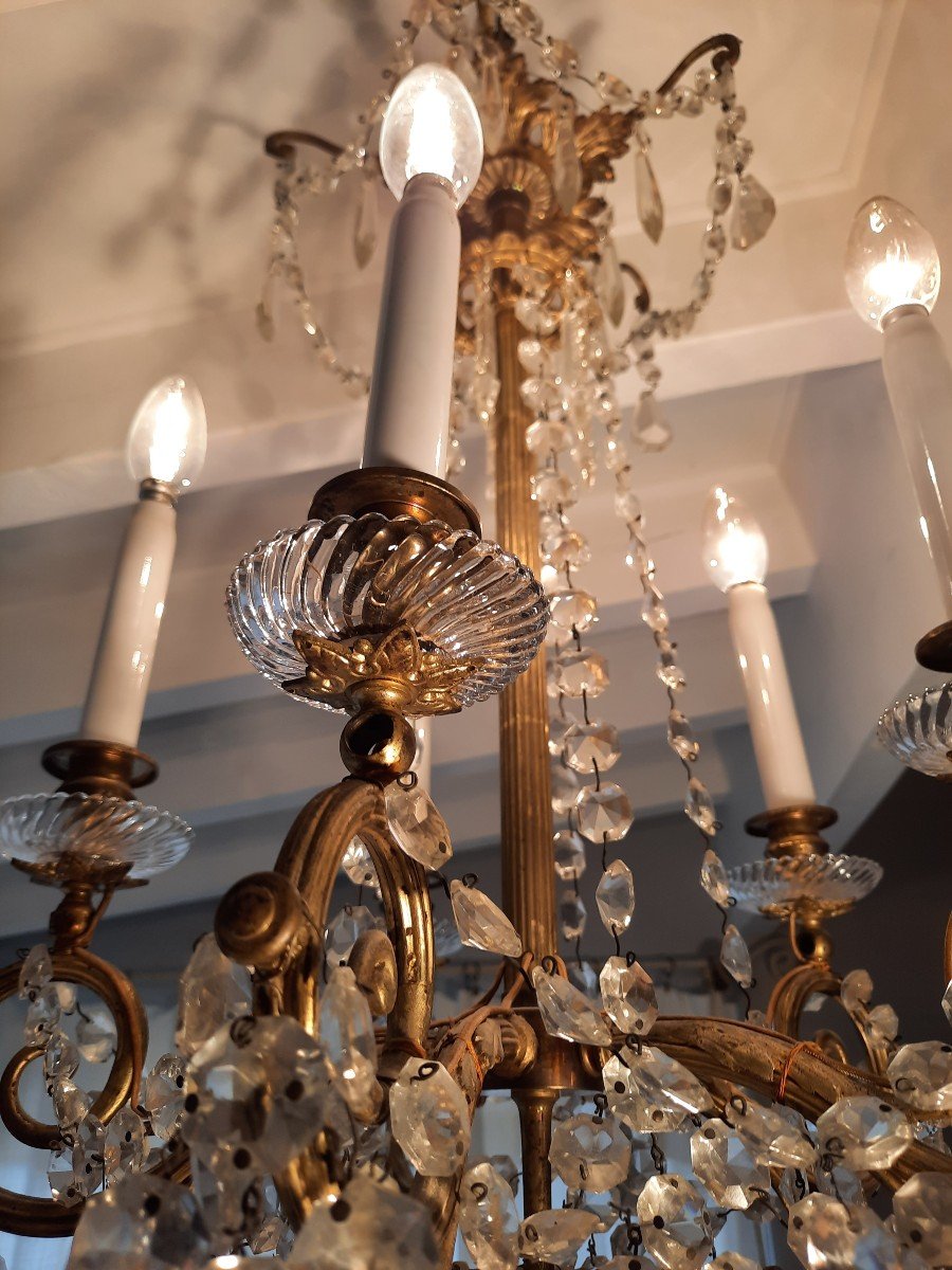 Portieux Crystal Chandelier XIXth Century-photo-3