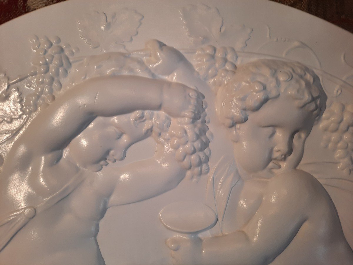 Paire De Bas Reliefs Bacchanales Aux Putti-photo-5