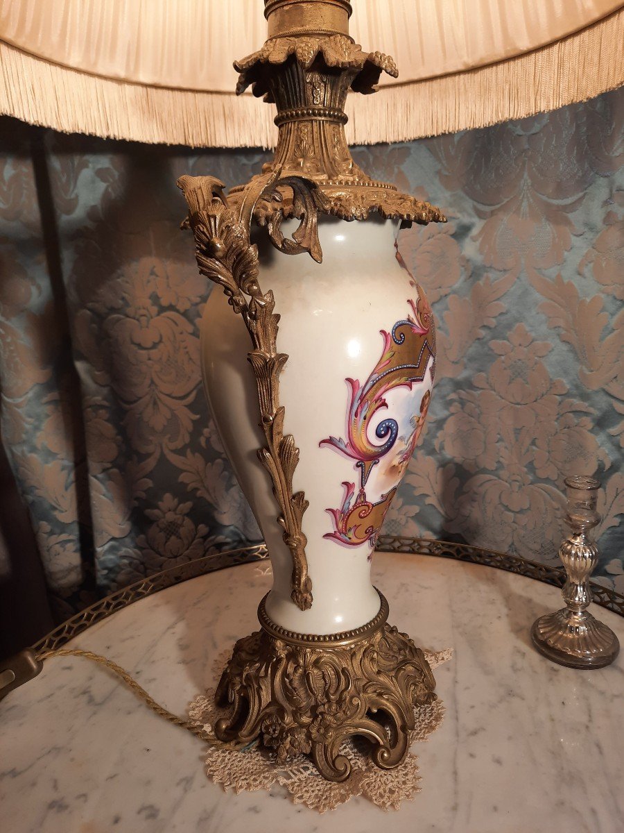 Lampe En Porcelaine De Paris Epoque XIXème Siècle-photo-3