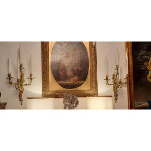 Pair Of Louis XV Style Sconces, XIXth Century