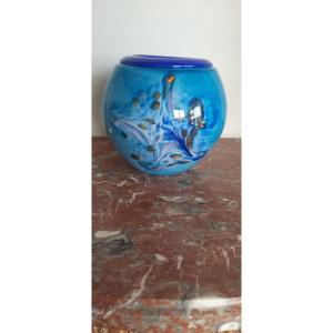 Biot Glass Vase Jean Michel Operto