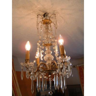 Chandelier Crystal And Gilt Bronze