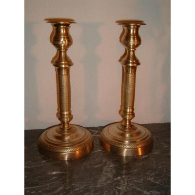 Pair Of Candlesticks Restoration Era