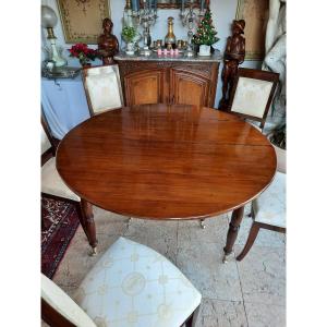 Six Leg Mahogany Table Louis XVI