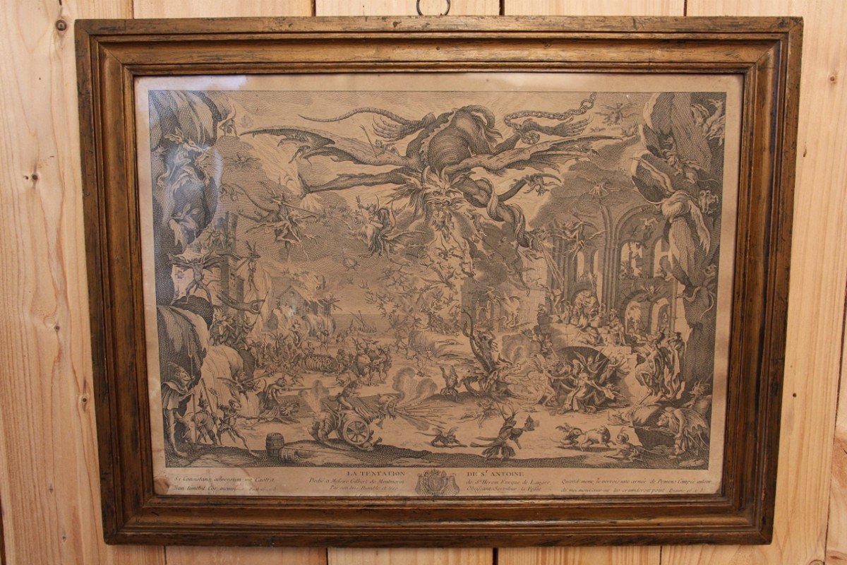 Engraving By Jacques Callot XVIIIth The Temptation Of Saint Anthony