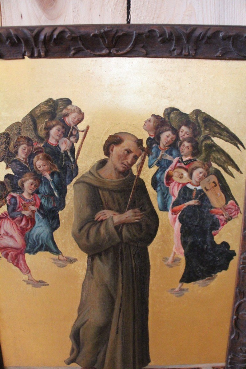 Painting Of Saint Francis Of Assisi With Angels After Sandro Botticelli-photo-4