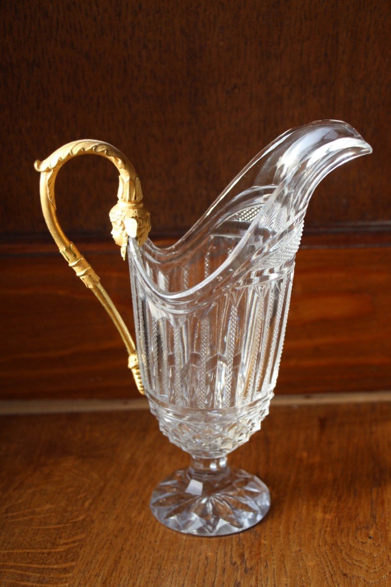 Jug In Crystal And Gilt Bronze Early XIXth-photo-2
