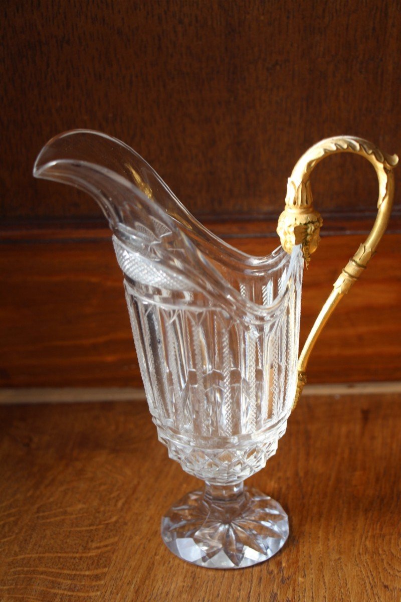 Jug In Crystal And Gilt Bronze Early XIXth-photo-4