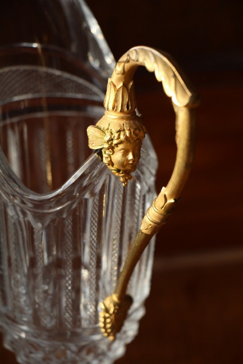 Jug In Crystal And Gilt Bronze Early XIXth-photo-1