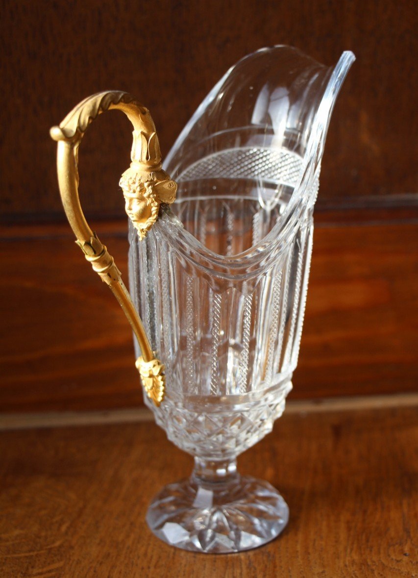 Jug In Crystal And Gilt Bronze Early XIXth