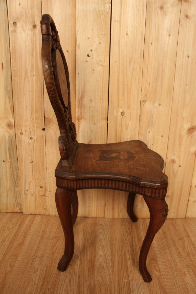 Black Forest Chair, German Or Swiss Work XIXth-photo-3